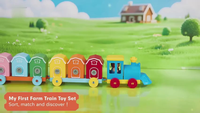 Farm Train Lock and Key Sorting Toy, product video