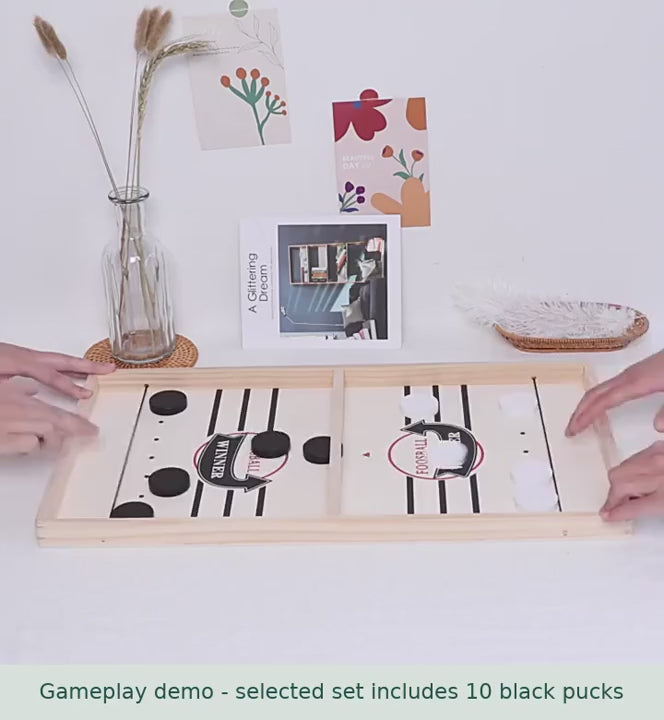 Wooden Sling Puck Game for 2 Players, product video