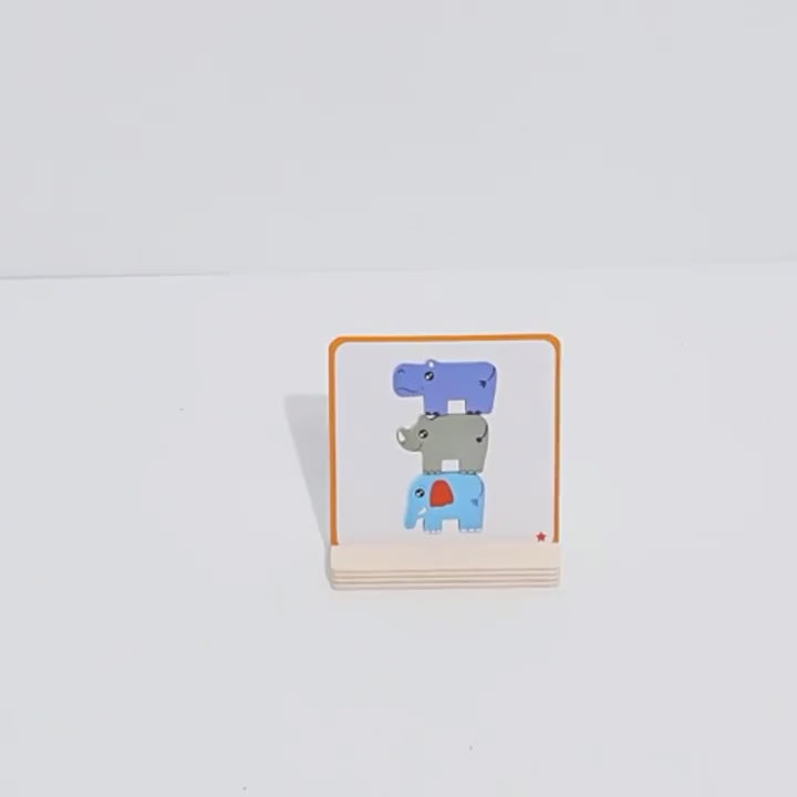 Wooden Animal Stacking Game — product demonstration