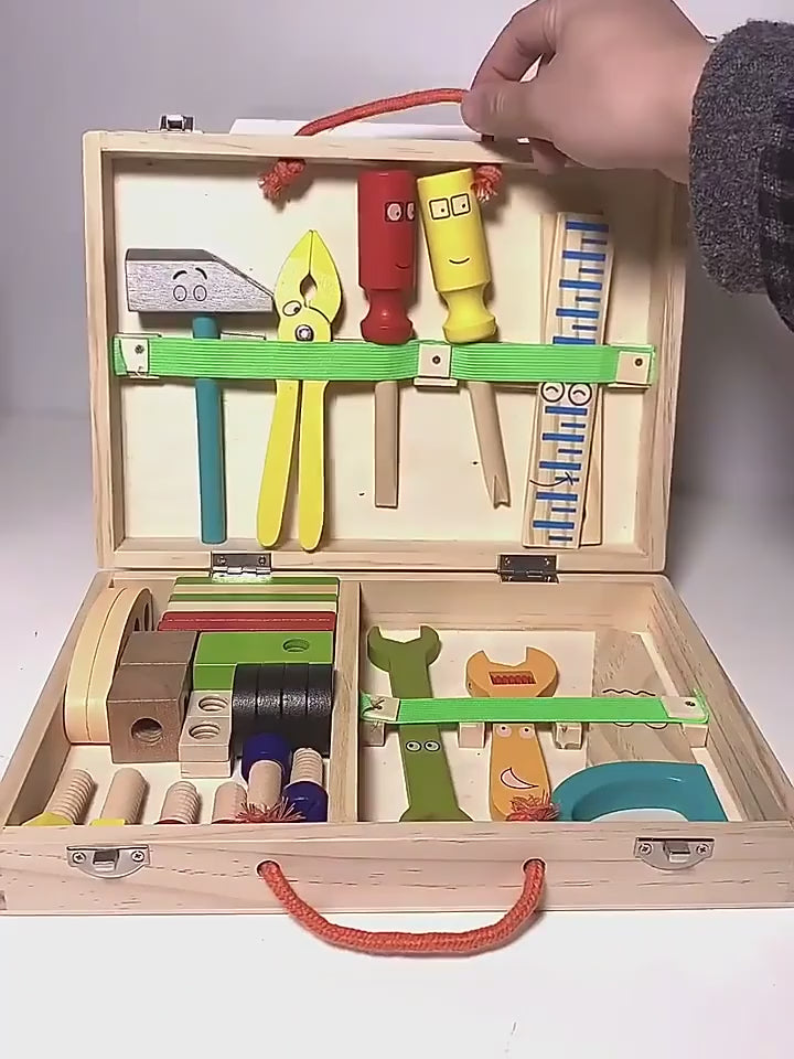 Wooden Tool Box Construction Set — product demonstration