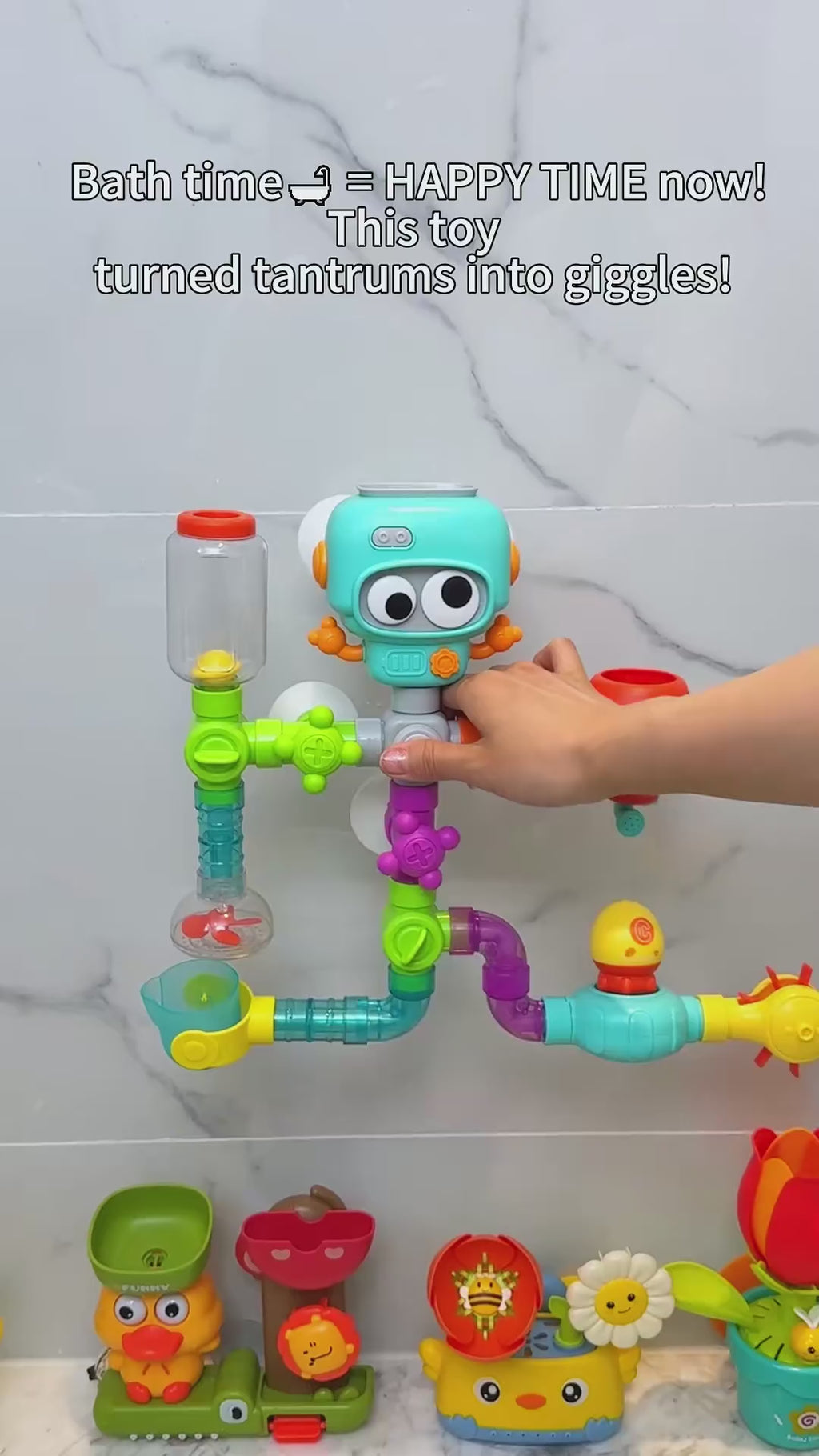 Bath Water Track Toy, build-and-pour demo