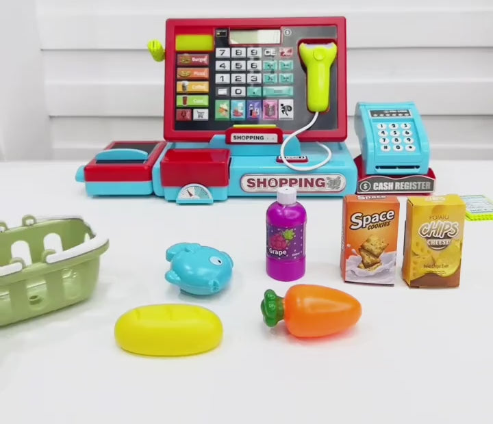 Toy Cash Register with Working Calculator — product demonstration