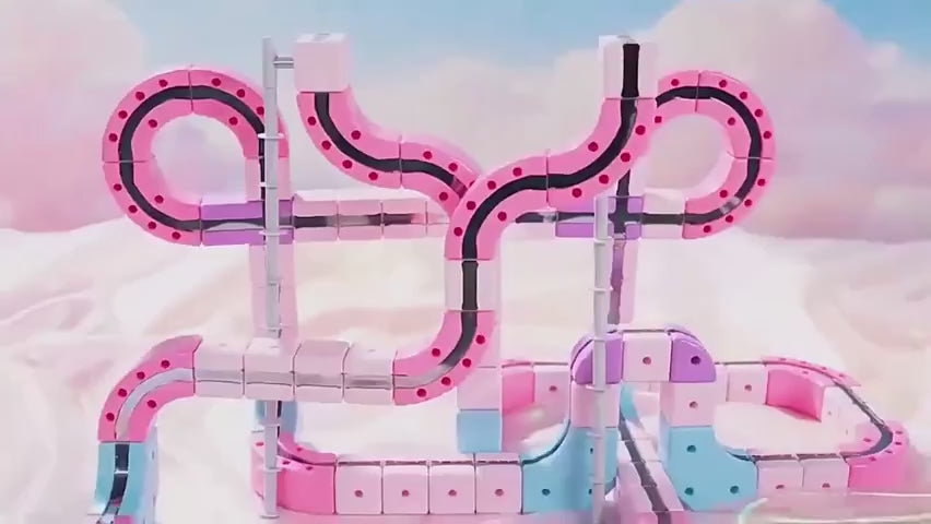 Pastel Magnetic Car Track Building Set, product video