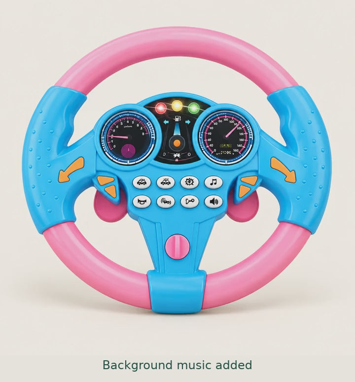 Musical Steering Wheel Toy with Lights — product presentation with Status by Jamie Bathgate