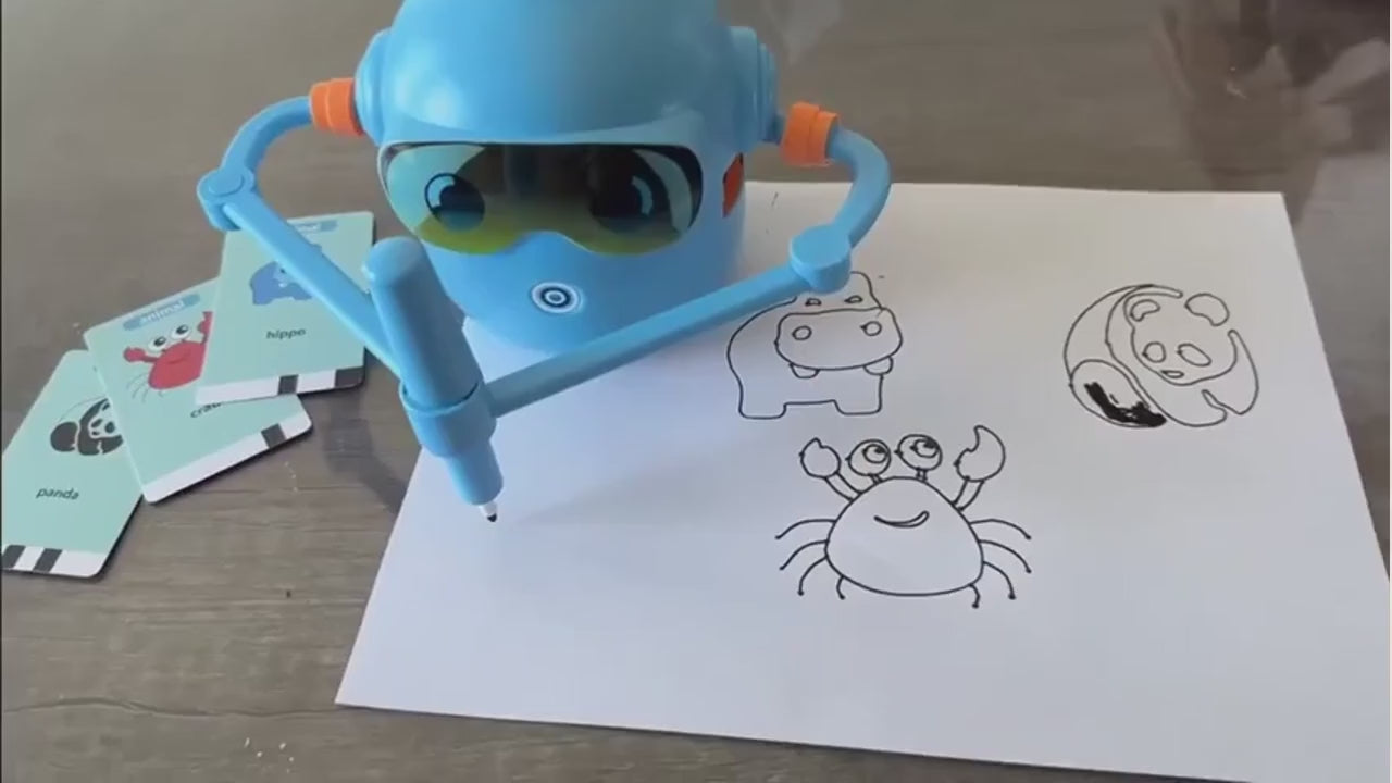 Kids Drawing Robot with 100 Activity Cards, product video