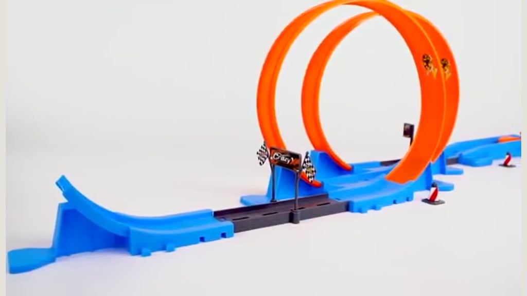 Double-Loop Car Racing Track Set, 40 Pieces, product video