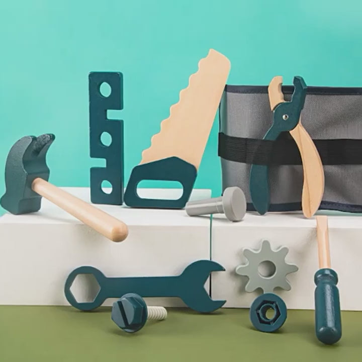 Wooden Toy Tool Belt — product demonstration