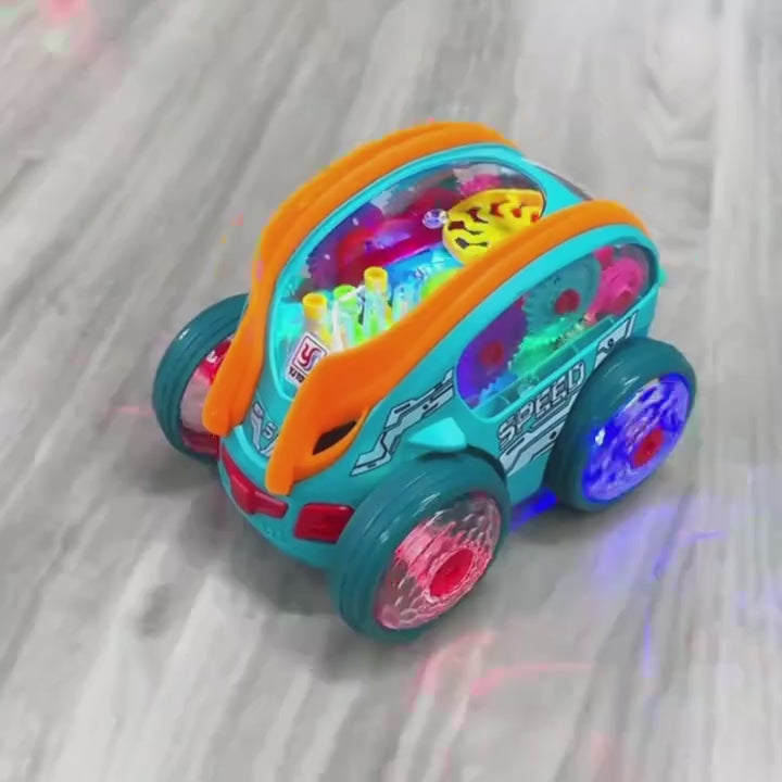 Light-Up Transparent Stunt Car — product demonstration