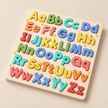 Wooden Alphabet Puzzle – Uppercase & Lowercase